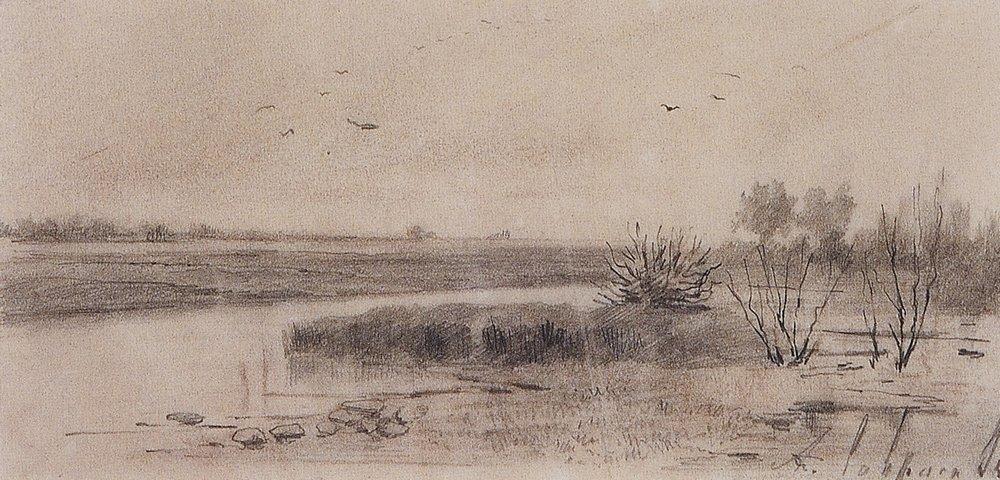 Marshy river (1875).