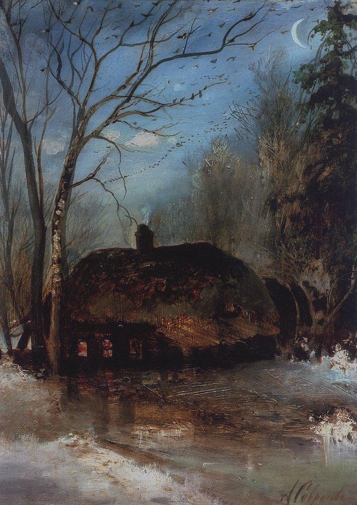 Spring landscape with cottage (1890).