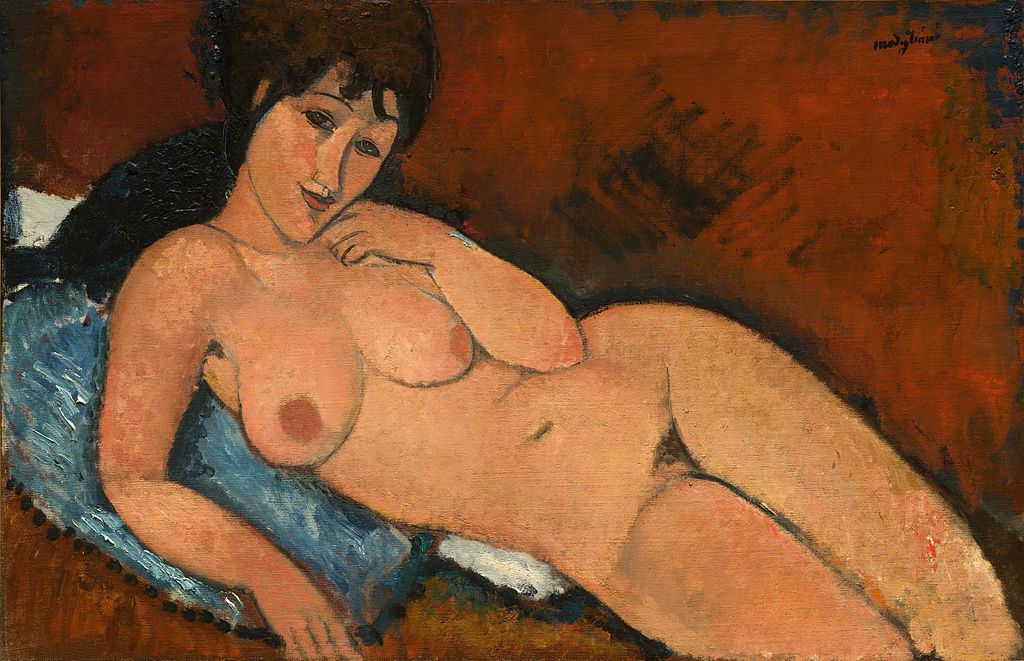 Nude on a Blue Cushion (1917).