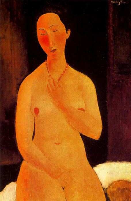 Seated nude with Necklace (1917).