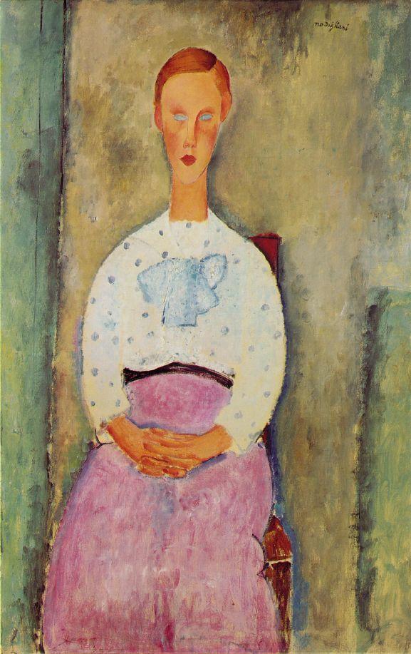 Girl with a polka-dot blouse (1919).