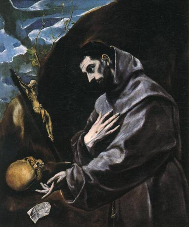St. Francis praying (1585).