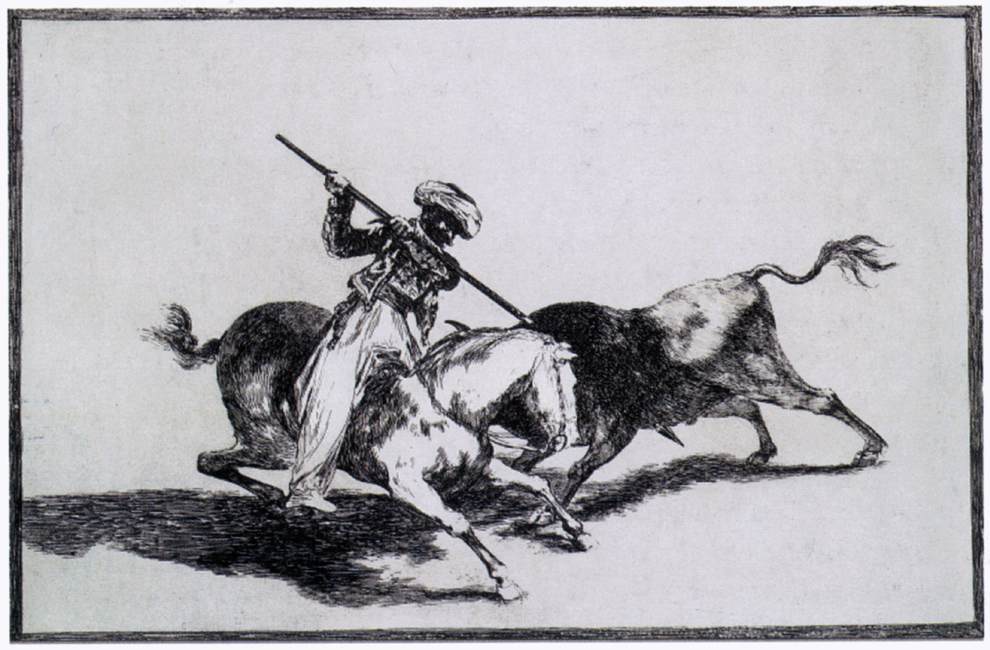 The Morisco Gazul is the First to Fight Bulls with a Lance (1816).