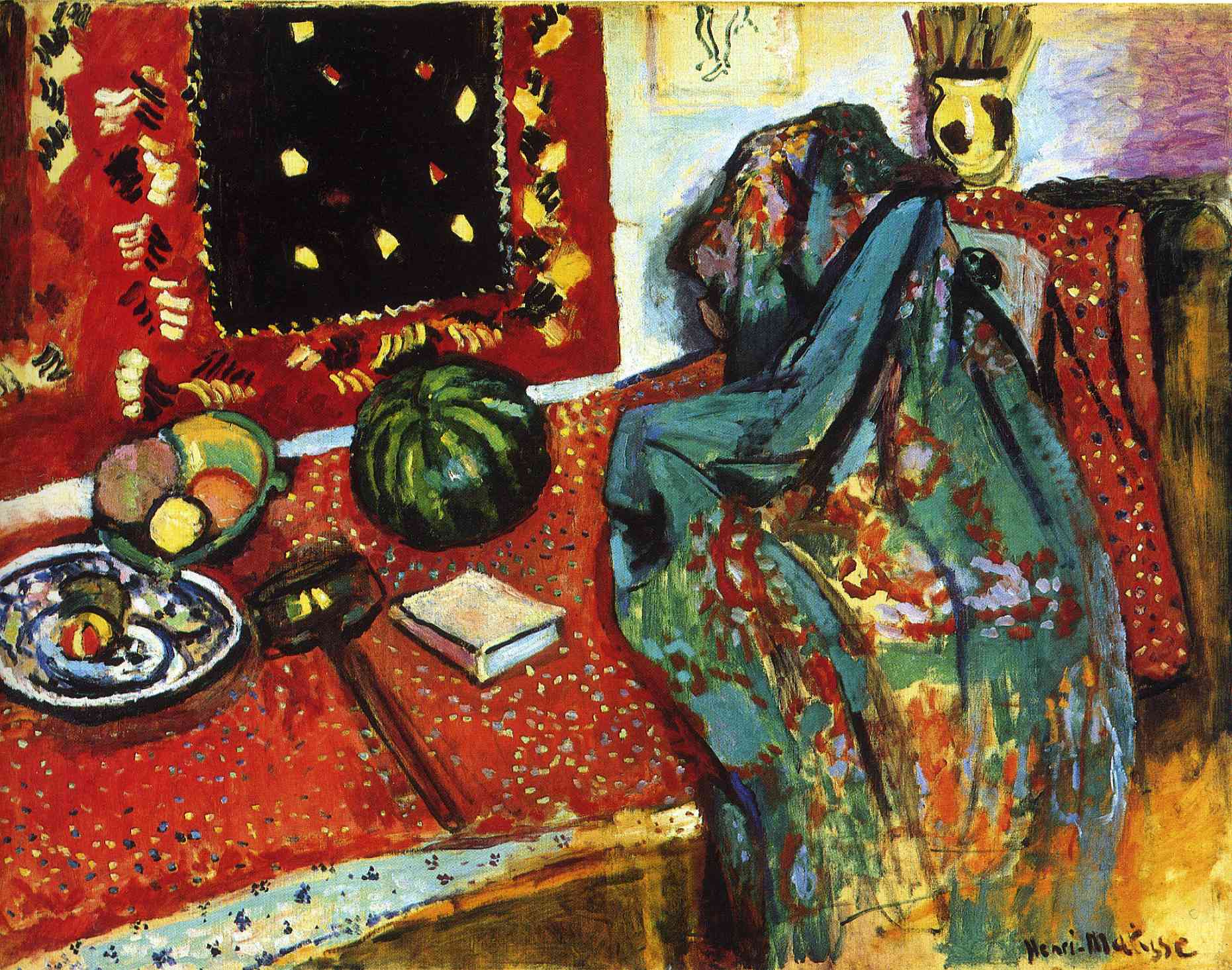 Still Life with a Red Rug (1906).