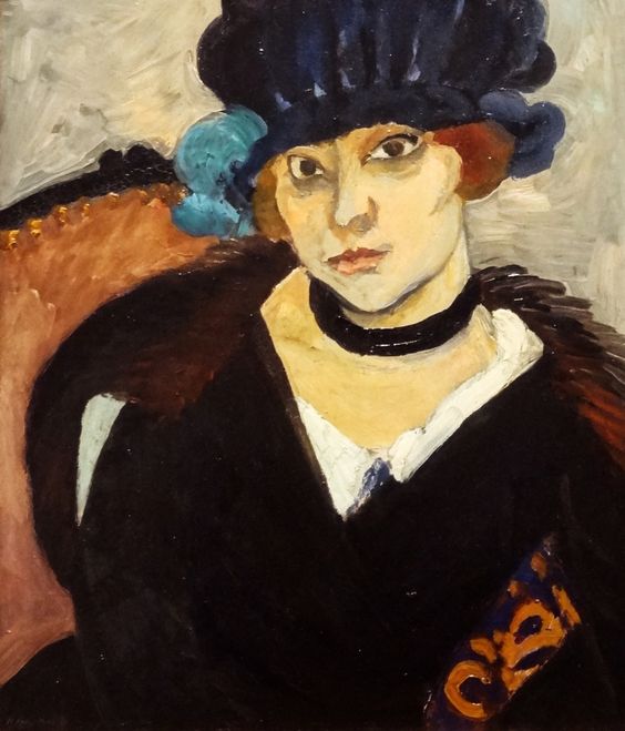 Marguerite with a Leather Hat (1918).