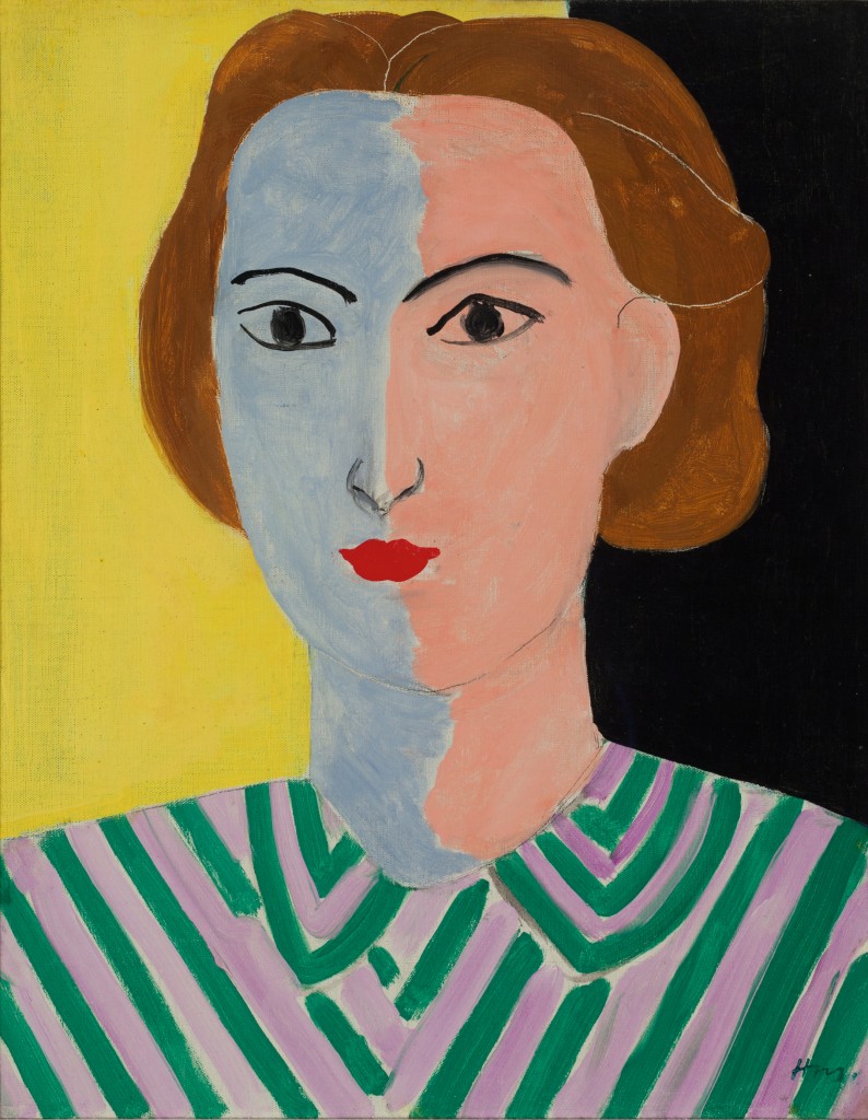 Portrait with Pink and Blue Face (1936).
