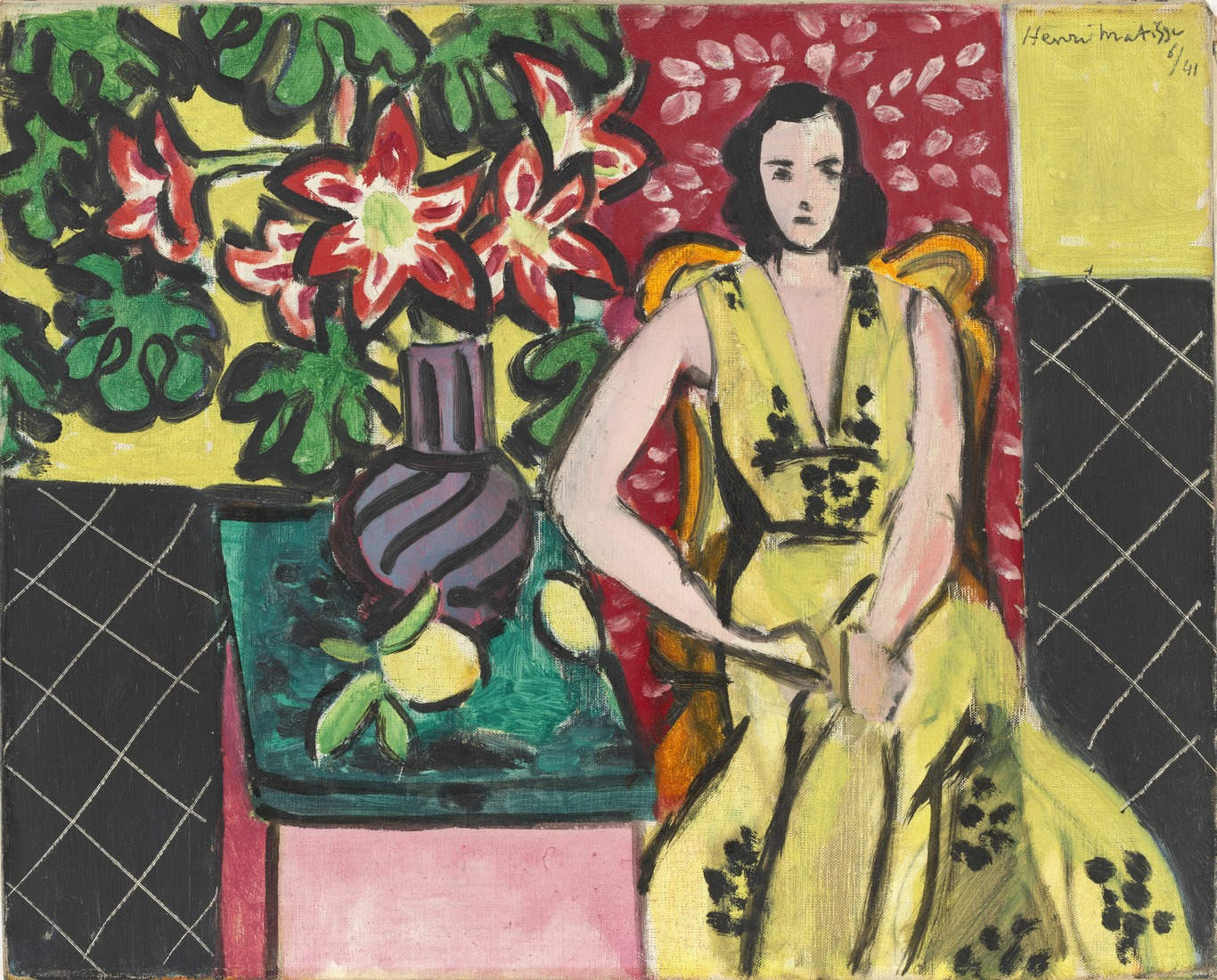 Seated Woman with a Vase of Amaryllis (1941).
