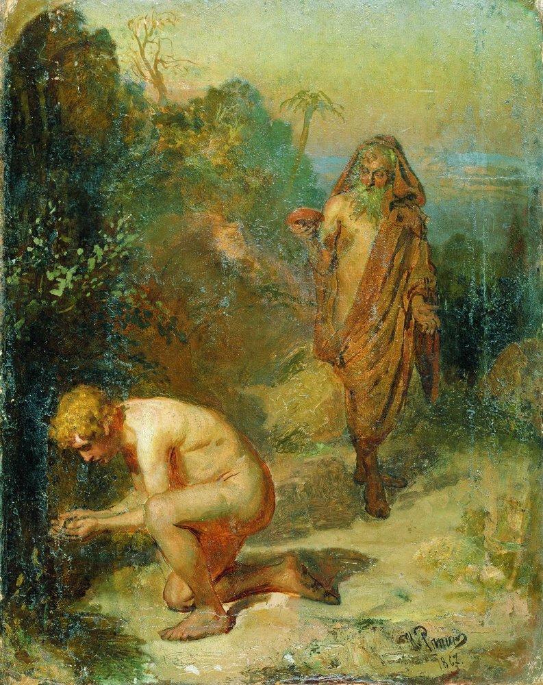 Diogenes and the boy (1867).