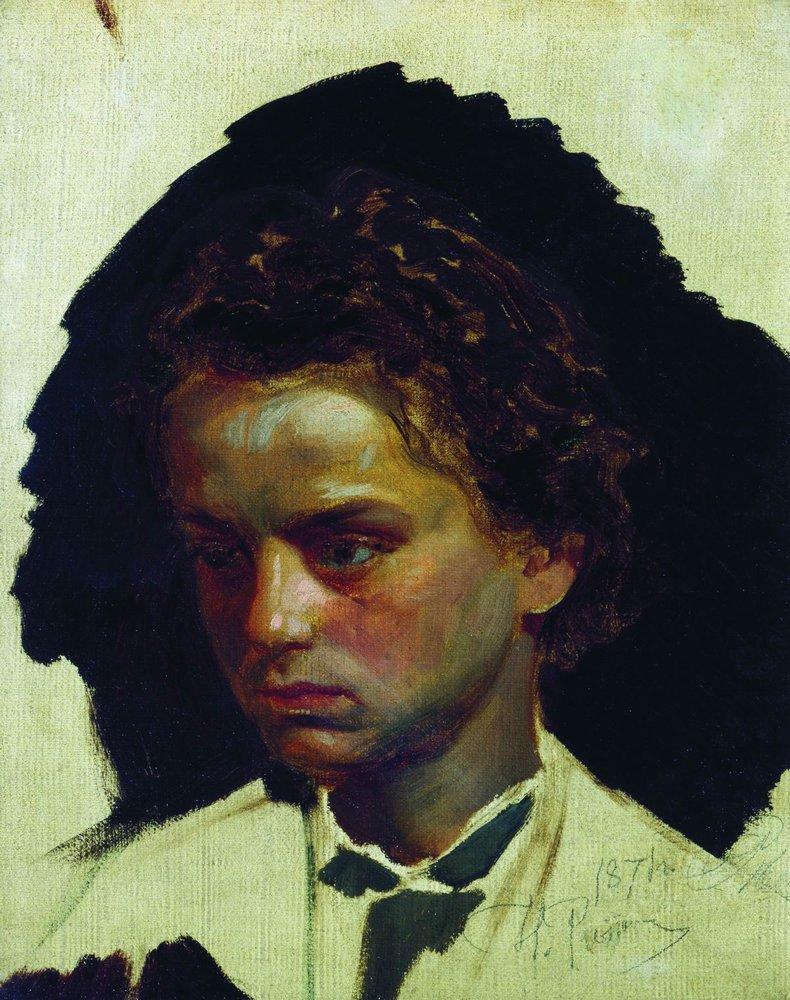 Youth portrait of sculptor Ilya Yakovlevich Ginzburg (1871).