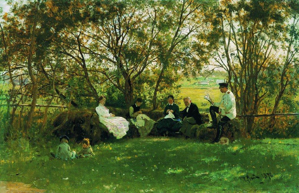 On a Turf Bench (1876).