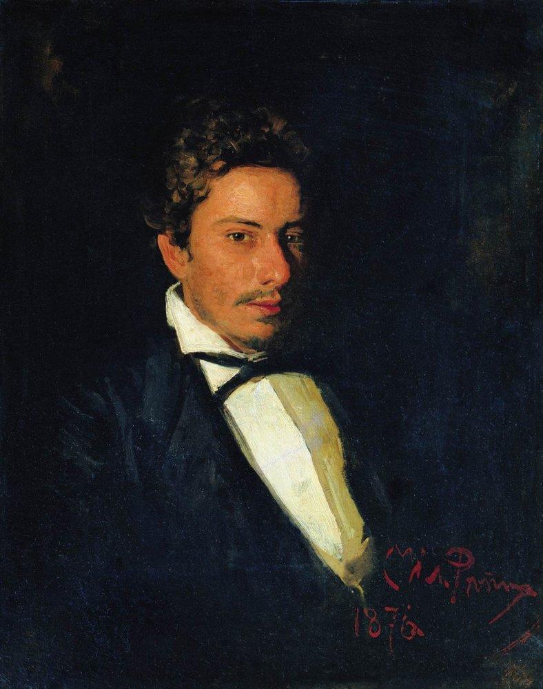 Portrait of V. Repin, musician, brother of the artist (1876).