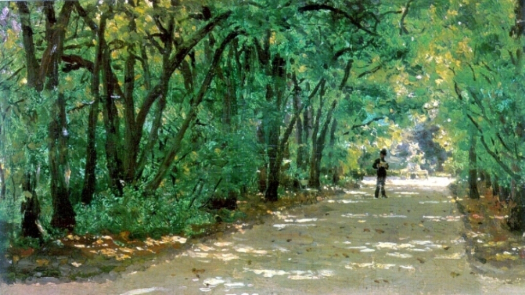 Alley in the park Kachanovka (1880).