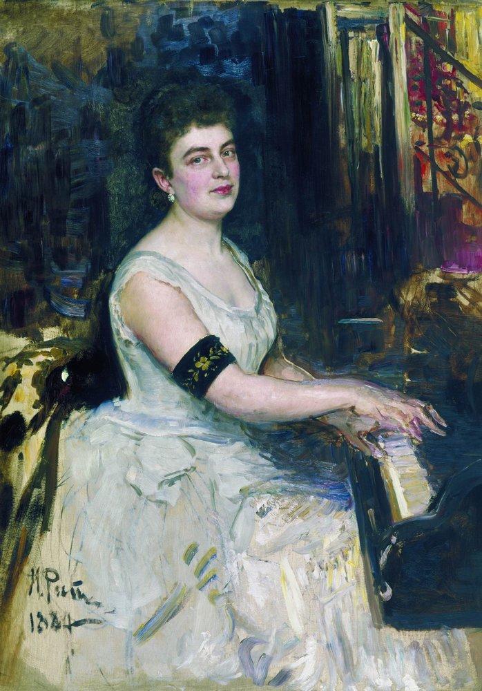 Portrait of pianist M.K. Benoit (1887).