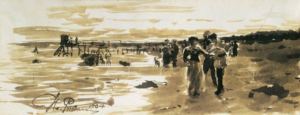 On the seashore (1904).