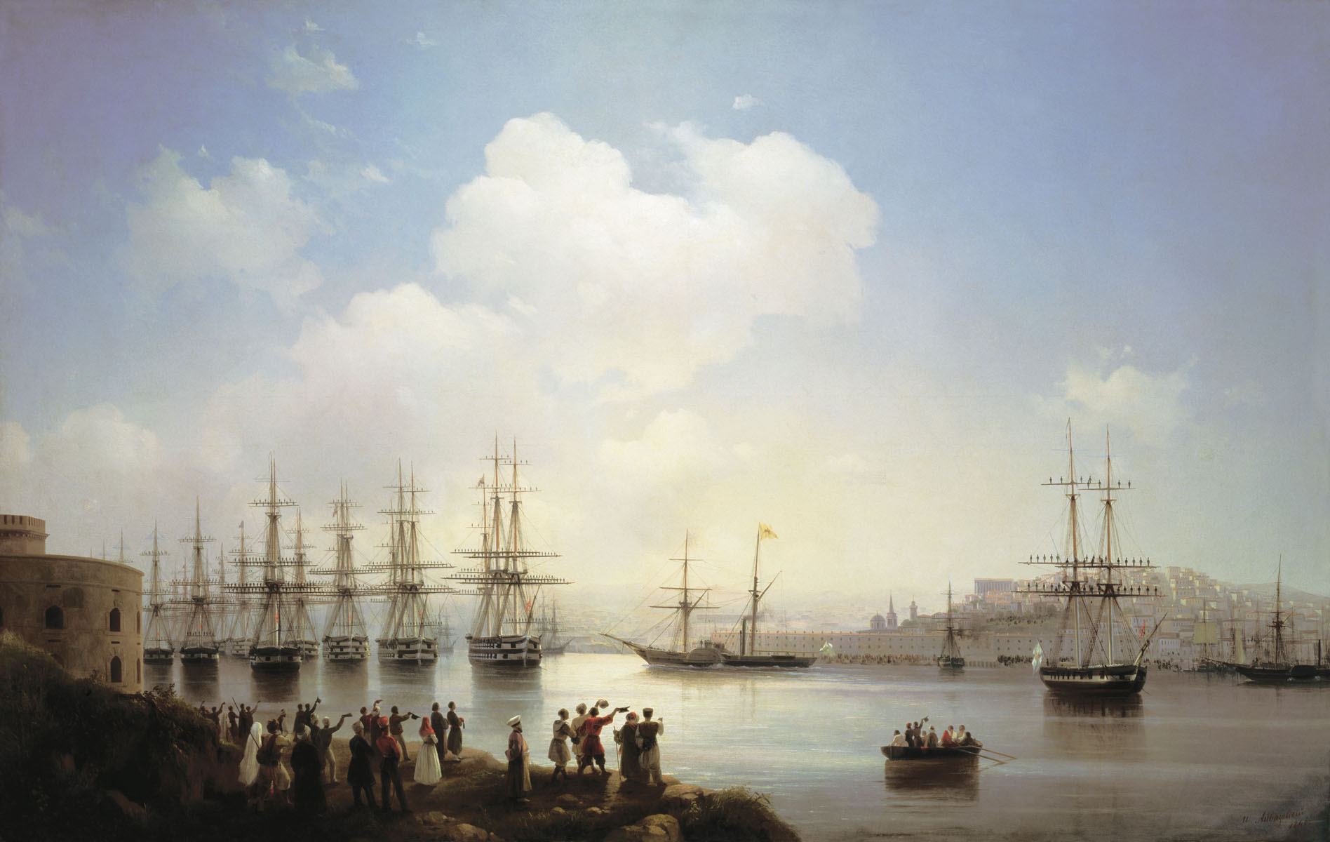 Russian squadron on the raid of Sevastopol (1846).