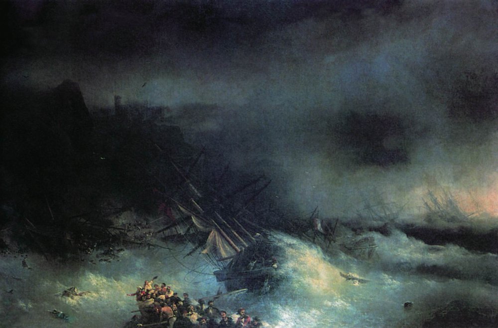 Tempest. Shipwreck of the foreign ship (1855).