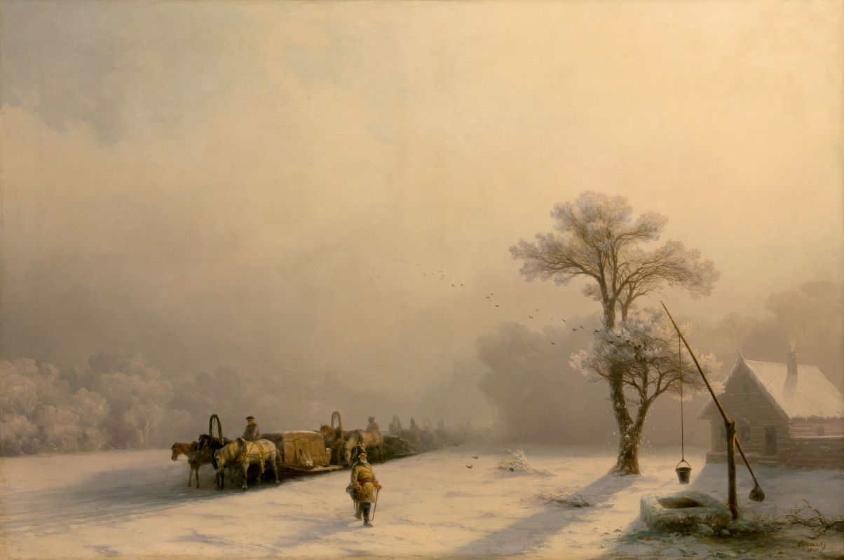 Winter Caravan on Road (1857).