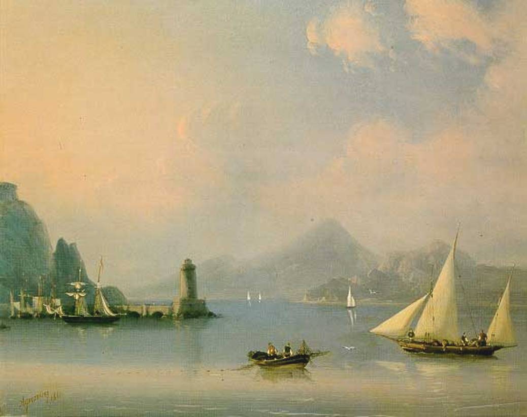 Sea channel with lighthouse (1873).