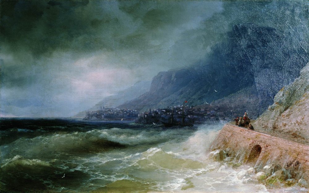 Surf near coast of Crimea (1880).