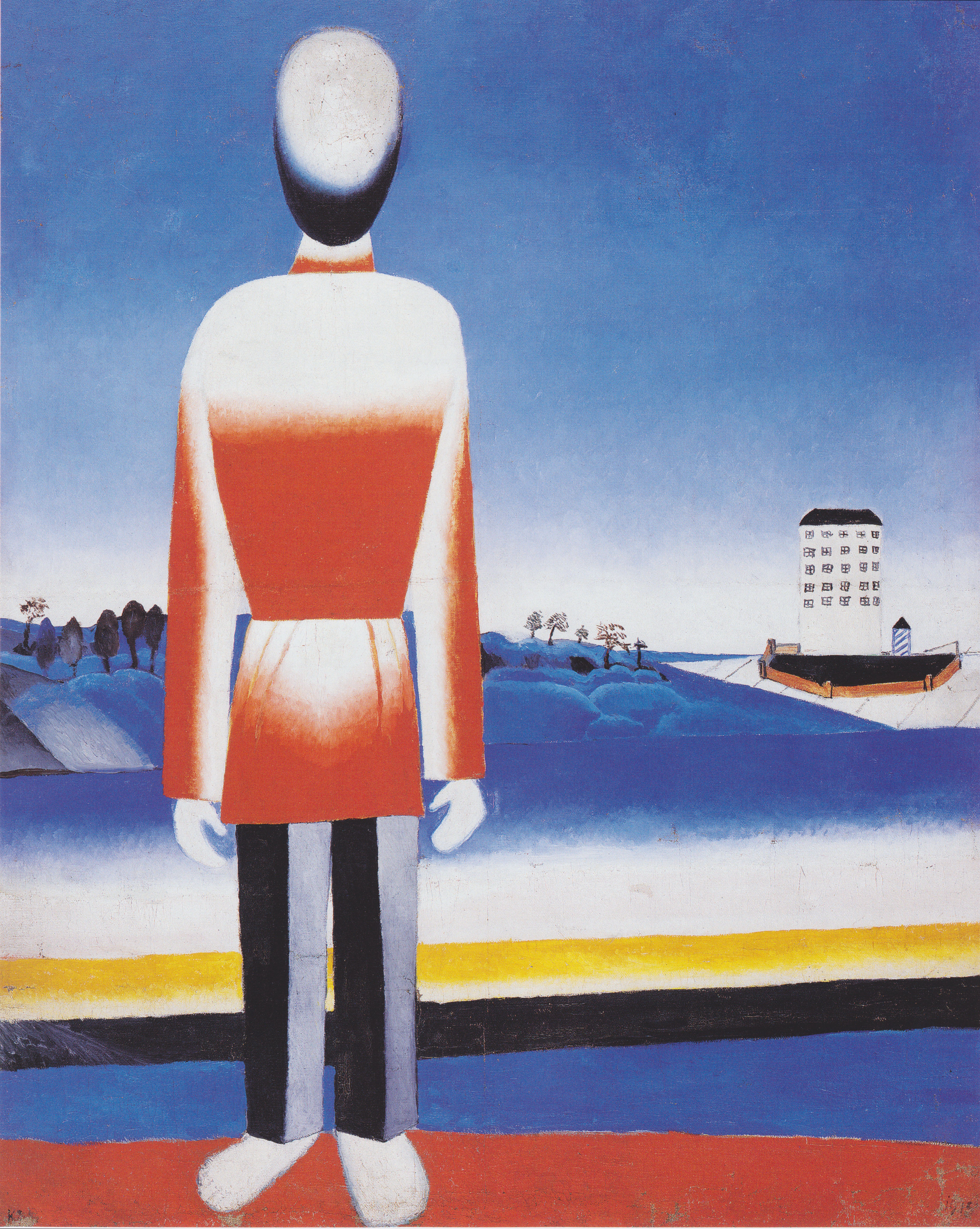 Man in Suprematic Landscape (1930).