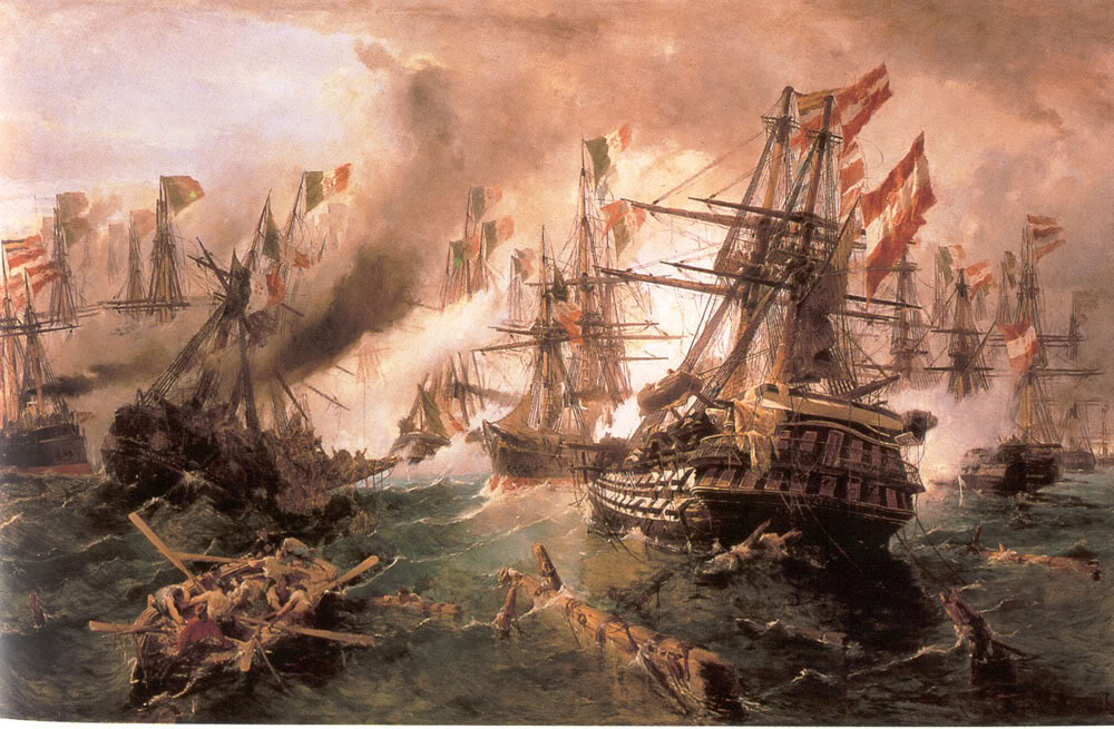 Naval battle at Lissa (1869).
