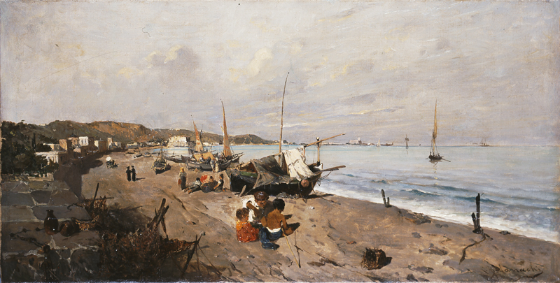 Boats and Children on the Beach (1875).