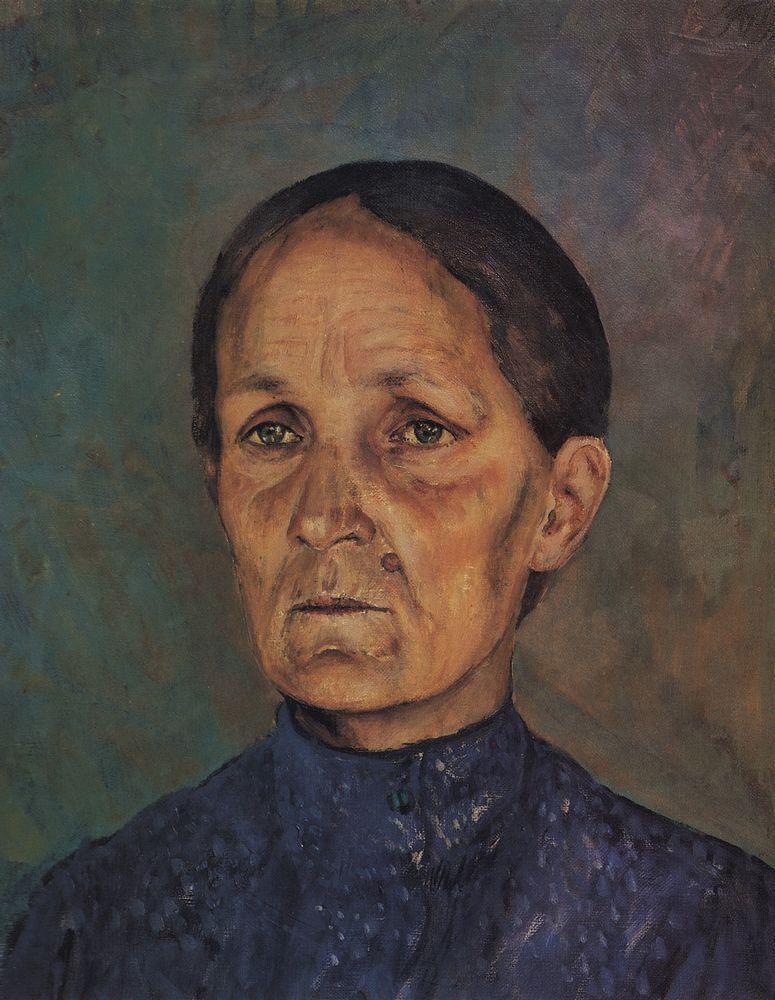 Portrait of A.P.Petrovoy-Vodkin, artist's mother (1909).