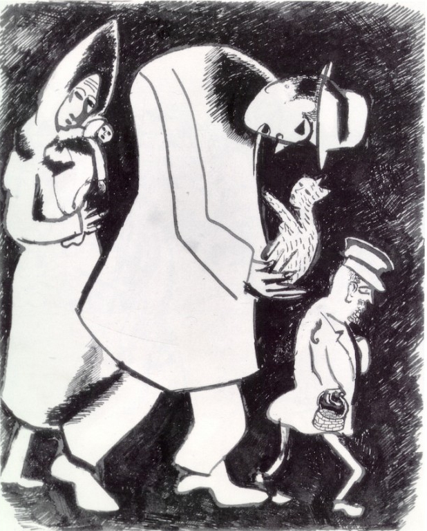 Man with a Cat and Woman with a Child (1914).