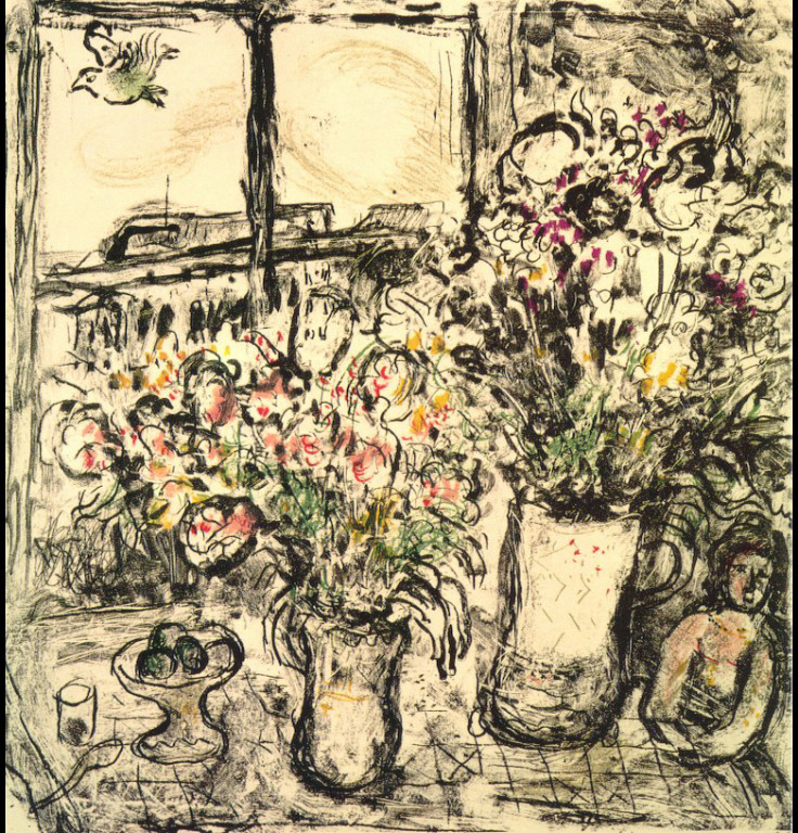 Flowers in front of window (1967).