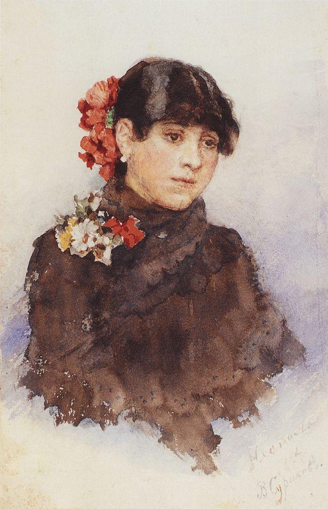 Neapolitan girl with flowers in her hair (1884).