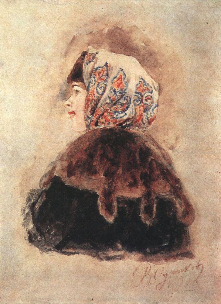 Head of young lady (1890).