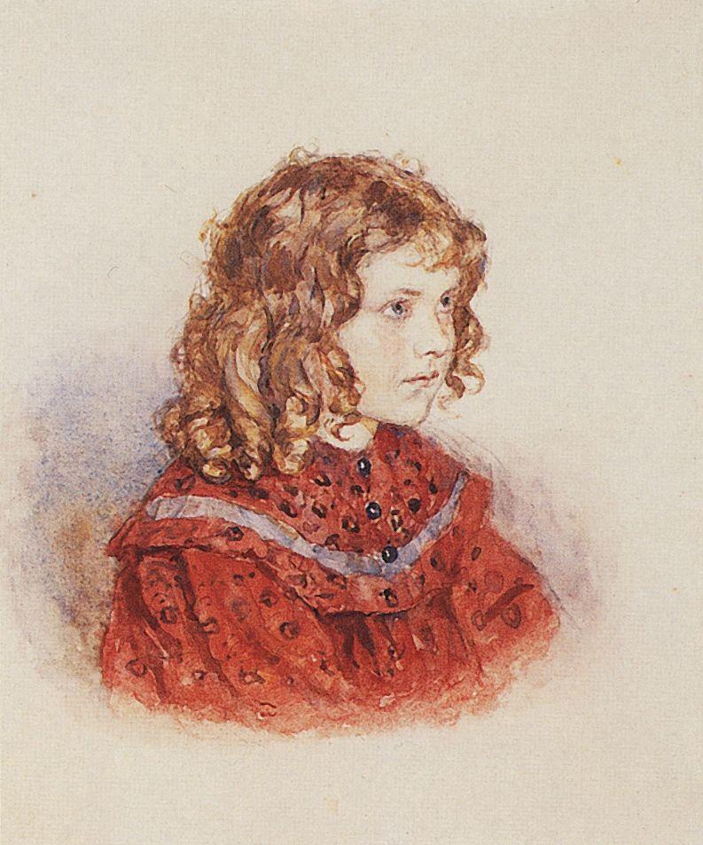 Portrait of girl with red dress (1894).