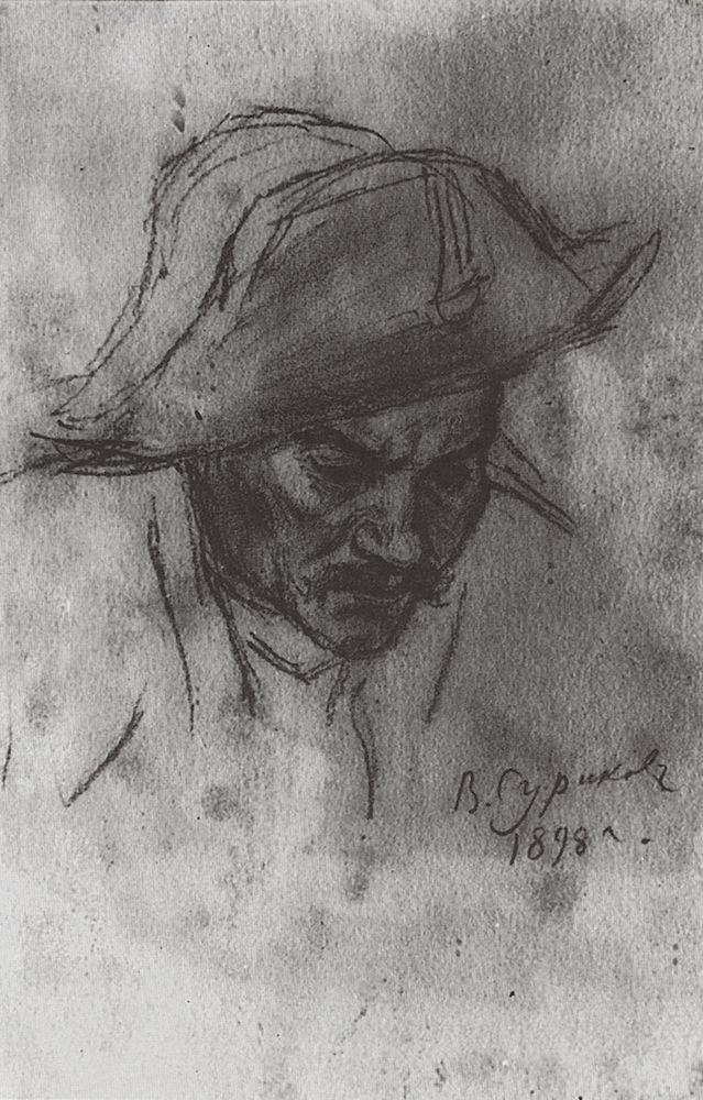 Soldier's head in a cocked hat (1898).