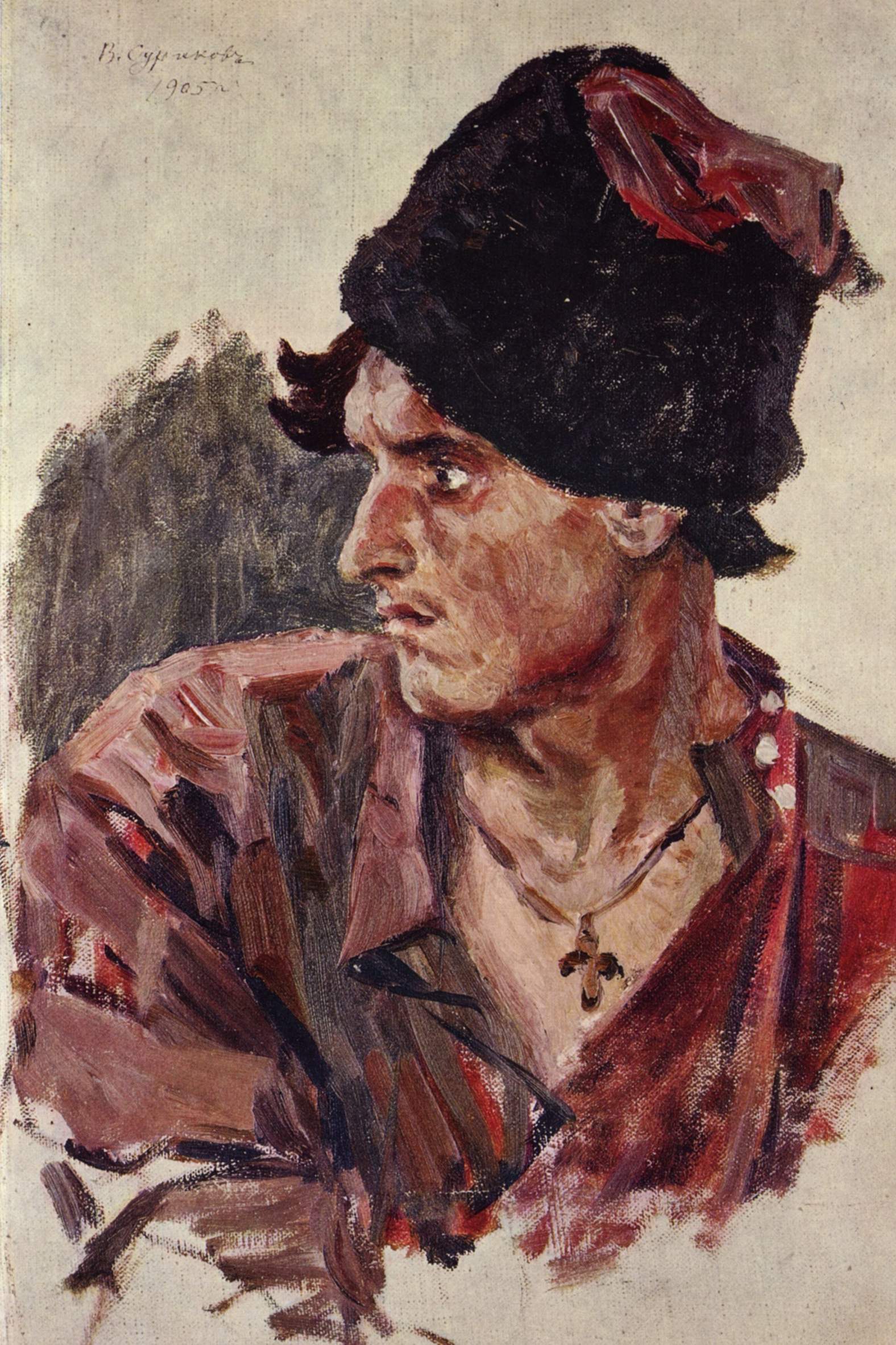 Head of a young cossack (1905).