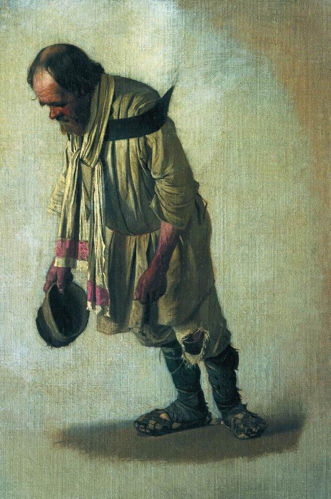 Burlak with the cap in his hand (1866).