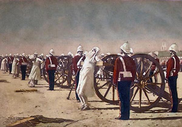 Blowing from Guns in British India (1884).