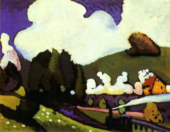 Landscape with a steam locomotive (1909).