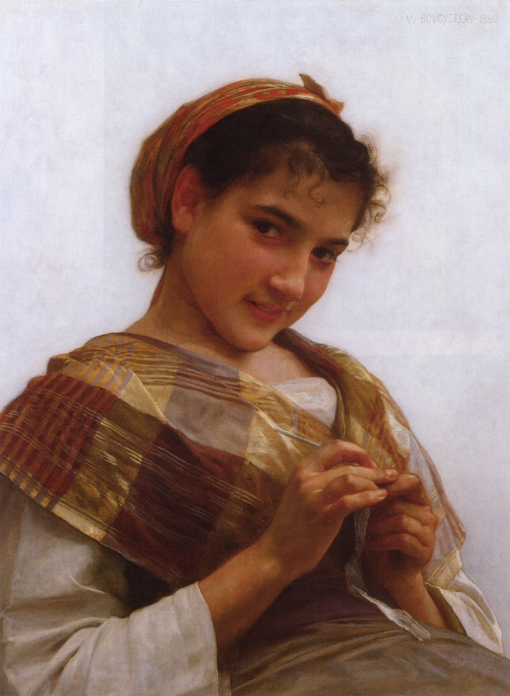 Portrait of a Young Girl Crocheting (1889).