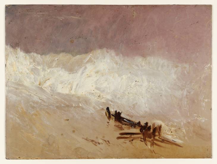 Shore Scene with Waves and Breakwater (1835).